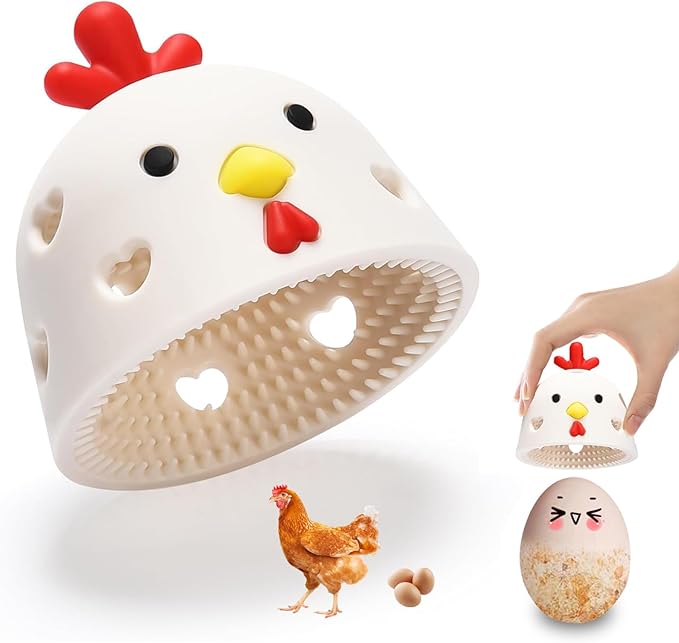 Egg Washer for Fresh Eggs, Egg Brush for Cleaning Fresh Eggs, Egg Cleaner for Fresh Eggs, Good Egg Brush, Cleaning Tools for Egg Washer -1 Pack (White)