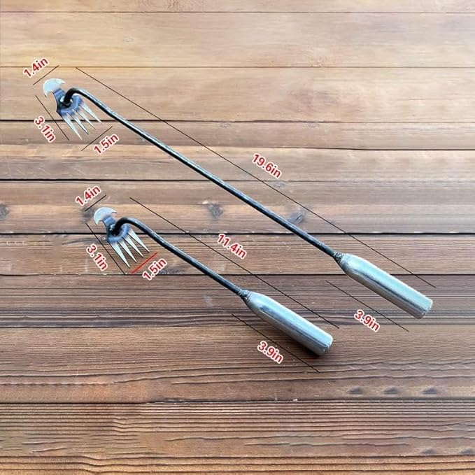 2 PCS Weed Puller Tool,Sharp Durable Garden Pulling Tool,Weeder Portable Household Vegetable Shovel for Backyard Loosening Farm Planting Weeding (Stainless Steel Handle)