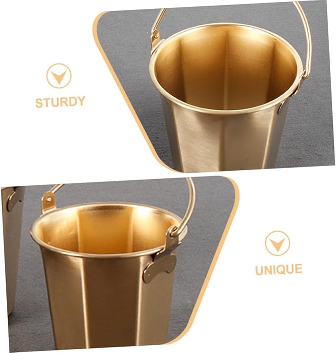 Mikinona Thickened Stainless Steel Water Bucket Handle Portable Multipurpose Container for Camping Outdoor Use and Home Sturdy Water Holder for Farm and Utility