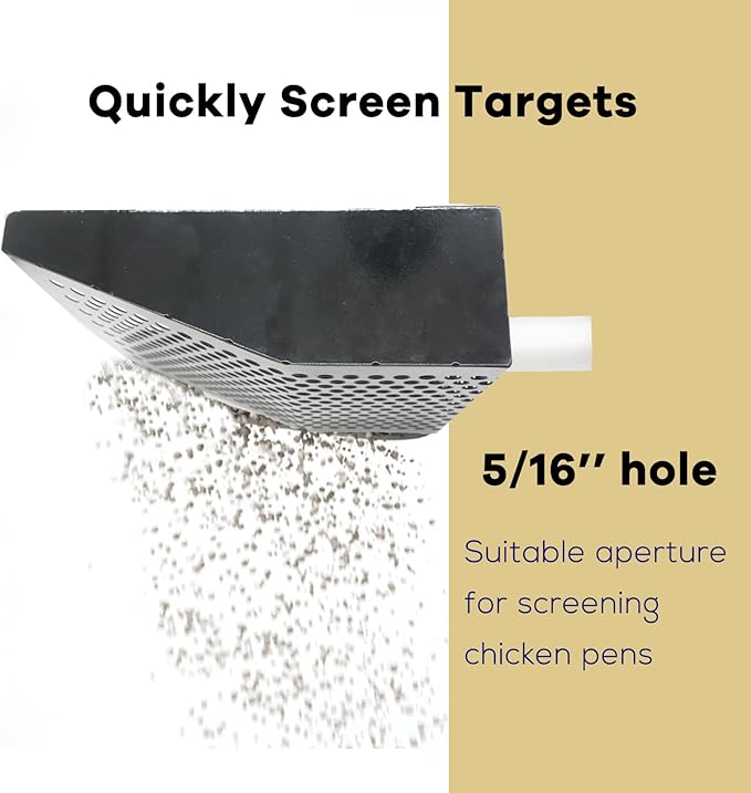 Chicken Poop Scooper,Big Sifting Shovel for Farm Chicken Coop Goat Stall Large,Farm Chicken coop Goat stall Sand Poop Cleaning, Chicken Poop Scooper Rake,Chicken Coop Rake with Long Handle.