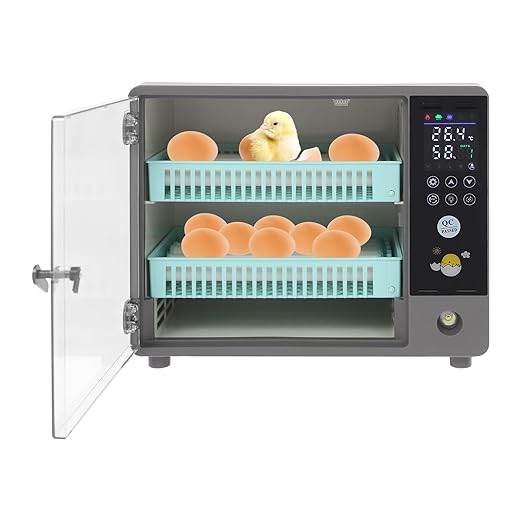 Incubators for Hatching 24 Eggs, Egg Incubator with Automatic Egg Turning and Temperature Humidity Control, Digital Poultry Hatcher for Chicken Quail Duck Goose Pigeon Eggs