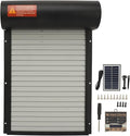 Automatic Chicken Coop Door Solar Powered, Timer Function Timer Function, LED Display Controller Cold Weather Electric Chicken Door, for Duck Goose Farm Safety Equipment (Black)