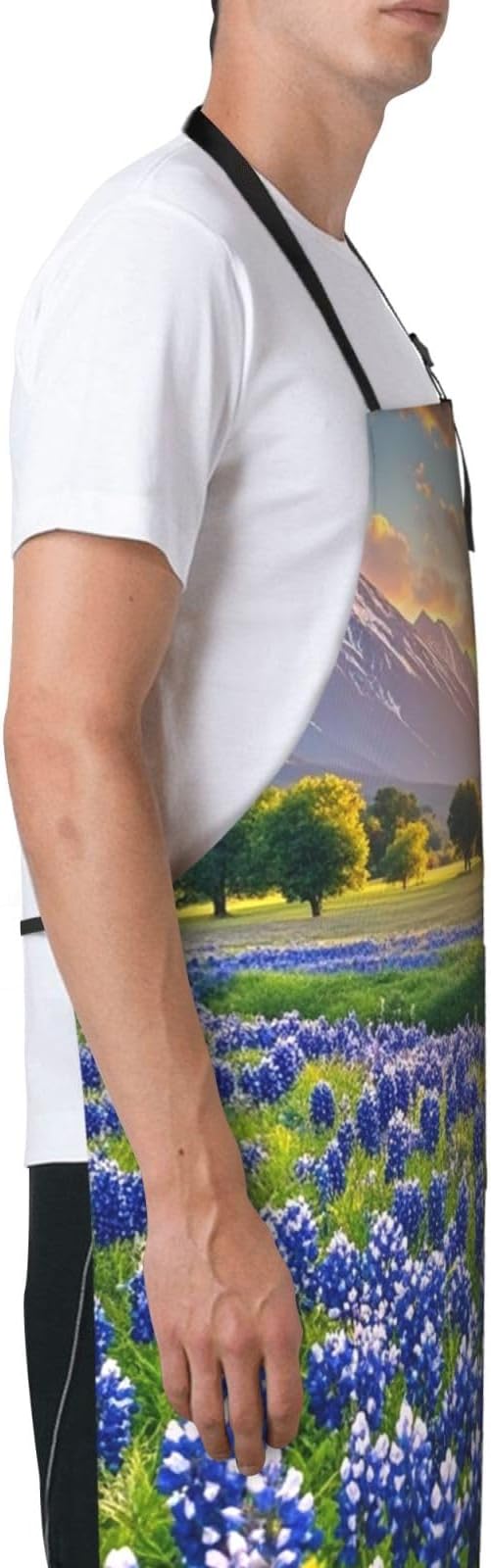 Waterproof Apron Adjustable Bib for Women Men Tractor farm Cooking Aprons Chef Bibs with 2 Pocket