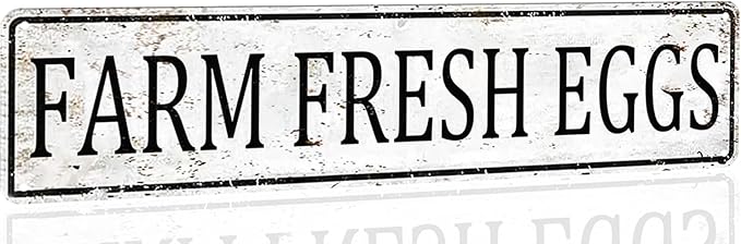 Farmers Market Decor fresh eggs sign Vintage Metal Tin Signs Outdoor Chicken Coop Sign farm fresh eggs sign 4x16 Inch