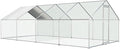 Large Chicken Coop for 20 Chickens Metal Chicken Run with Waterproof Cover for Walk-in Chicken Run for Yard Outdoor Poultry Cage