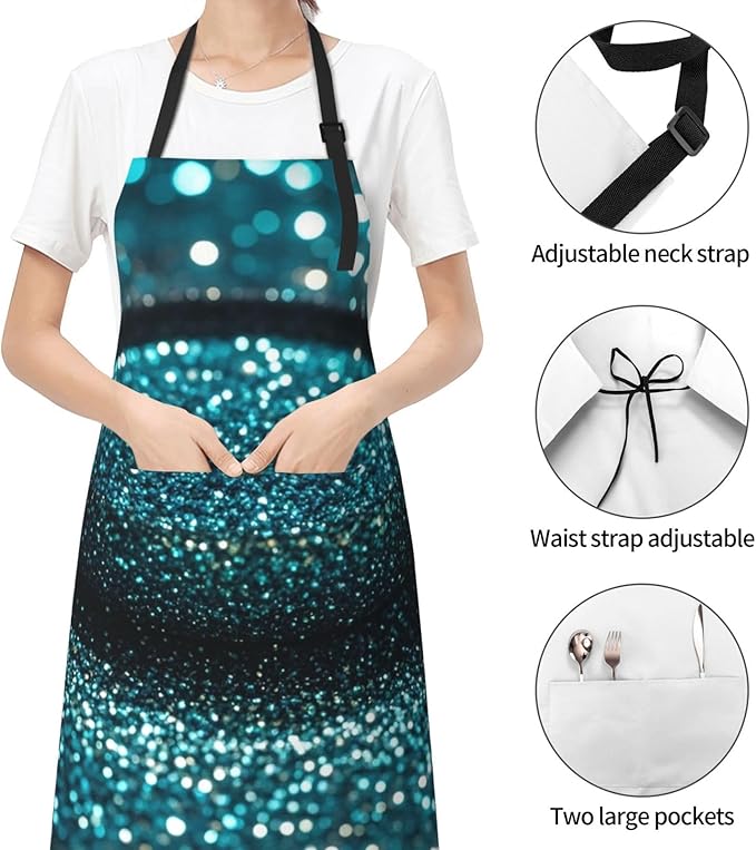 Waterproof Apron Adjustable Bib for Women Men Tractor farm Cooking Aprons Chef Bibs with 2 Pocket
