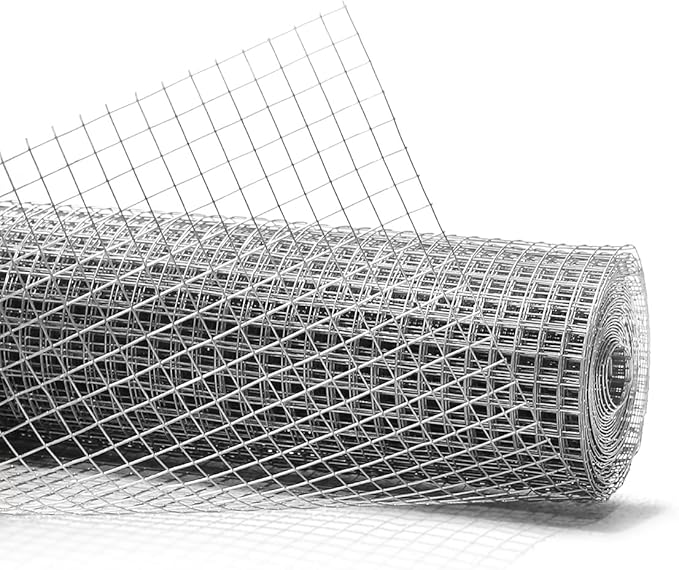 Fencer Wire 19 Gauge Hardware Cloth Metal Wire Mesh 1/2" x 1/2", Galvanized Welded Cage Wire Poultry Netting Square Chicken Snake Fencing Gopher Fence Raccoons Rabbit Pen Gutter