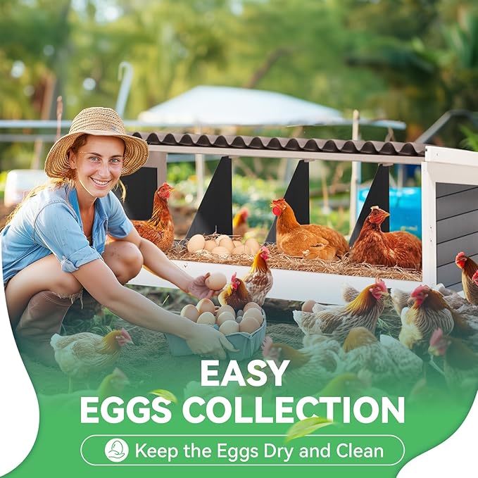 Chicken Nesting Boxes,4 Compartments Wooden Nesting Boxes for Chickens,Laying Boxes for Hens Ducks Poultry Protect Eggs Chicken Coops Easy Egg Collection (4 Hole)
