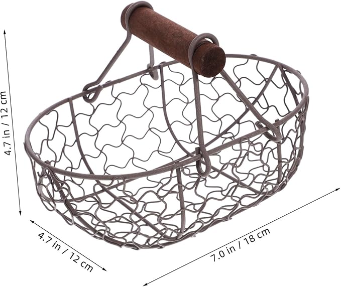Creative Retro Storage Basket Eggs Vintage Style Holder Farmhouse Wire Basket Countertop Decorative Collecting Container