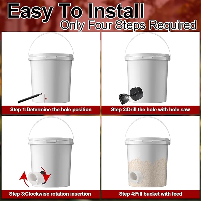25 Sets Chicken Feeder and Water Cup Kit, Quail & Chick Port Feeder and Automatic Chicken Waterer with Hole Opener, Drill, DIY Waterer for Various Poultry