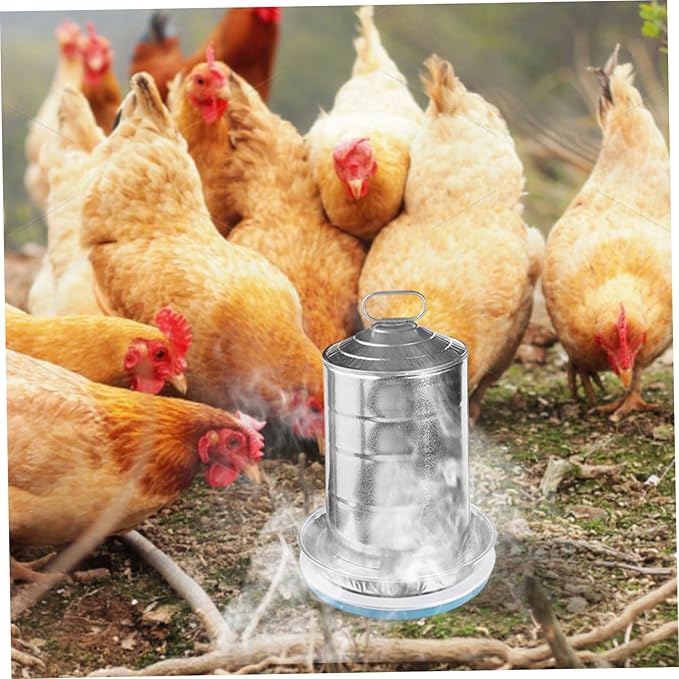 Chicken Water Heater, 110V Heated Waterer for Chickens Winter Use, Automatic Thermostat Control Heating Plate for Ducks Birds (10 inch) Heated Chicken Waterer, Coop Accessories, W