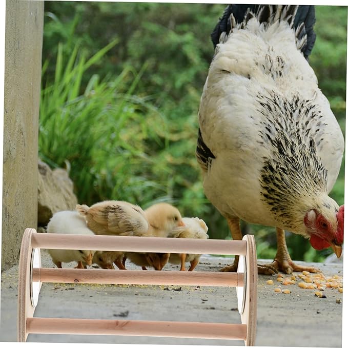 VANZACK 2pcs Wooden Chick Perch Roosting Bar for Chickens Chick Training Stand for Coop and Brooder Comfortable Resting and Playing for Poultry