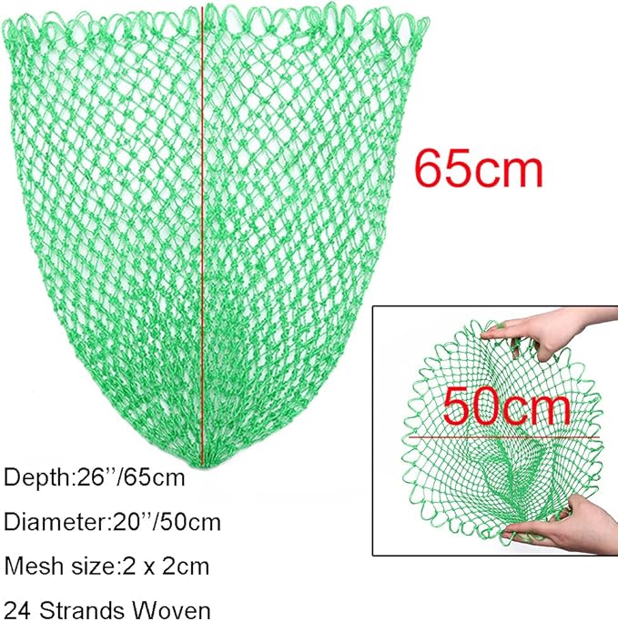 Fishing Net Replacement Netting Fishing Landing Net Replacement Net for Freshwater Saltwater Fishing Green 6 Sizes