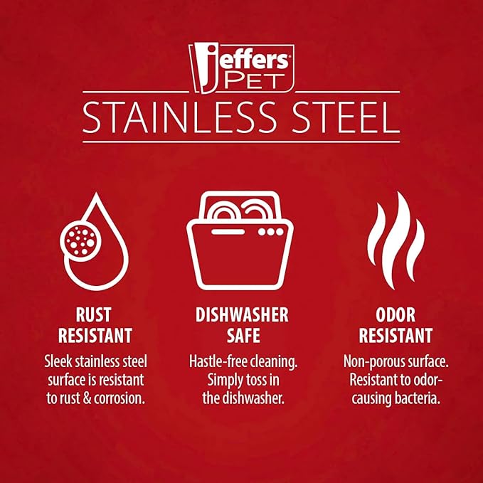 Jeffers Flat Sided Stainless Steel Pails with 1 Hook & 2 Quart – Dishwasher Safe, Durable Feeding & Milk or Water Buckets for Pet, Livestock & Farm Use - Pail with Handle for Kennel, Cage, Fence