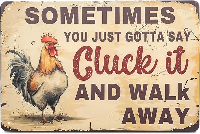 Funny Tin Signs Chicken Coop Decor Outdoor Vintage Rooster Gifts Yard-signs Decorative Signage For Farm and Garden 8×12 inches (L)