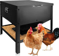 All Metal Chicken Feeder 80LB No Waste Automatic Chicken Feeder Galvanized Steel Chicken Feeding Box Portable Poultry Feeder with Waterproof Lid and Handle for Chickens Ducks and Goose