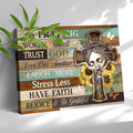 Christian Wall Art Office Religious Wall Decor Pictures for Prayer Room Inspirational Bible Verses Bathroom Scripture Canvas Framed Artwork Painting Home Decorations for Living Room, Bedroom 16"x20"