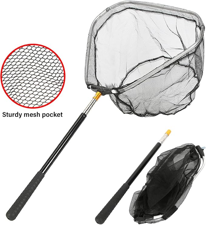 Chicken Net, Stainless Steel Retractable Chicken Catcher Extend to 16-58 Inch, Functional Fishing Net for Poultry, Butterfly