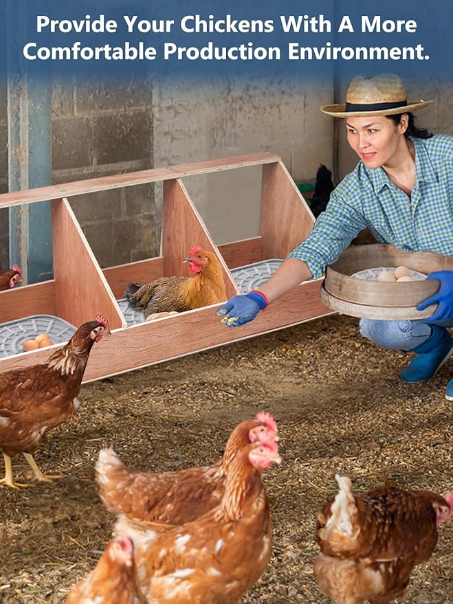 Kalolary 3 PCS Silicone Chicken Nesting Box Pads, 12"x 12" Nesting Pads for Chicken Coop Washable Nesting Box Liners for Chicken Laying Boxes Soft, Easy Clean, Gray