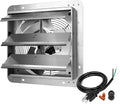 iPower 12 Inch Wall Mounted Shutter Exhaust Fan, Aluminum, 1600 RPM, 940 CFM, for Attic, Garage, Louvered Vent, Plant, Greenhouse, Silver