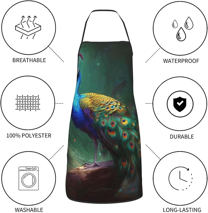 Cute Colorful Dog Paw Printed Unisex Bib Aprons BBQ Cooking Kitchen Aprons for Women Men Chef