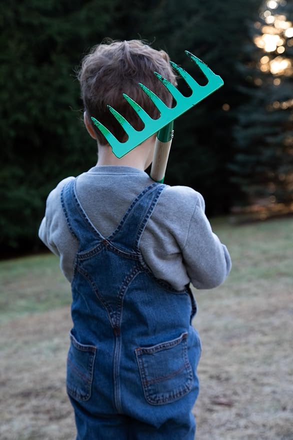 JustForKids Kids Garden Tool Set,detatchble, Portable 4-Piece Multicolored Set for Gardening, 2-Pack with Travel Bag, Ages 5+