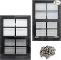 NeatiEase 2 Pack Shed Windows with Black Frame, 14 x 21 Flush Mount Small Window with Tempered Glass and Fiberglass Screen for Shed, Chicken Coop, Playhouse, Household, Garage