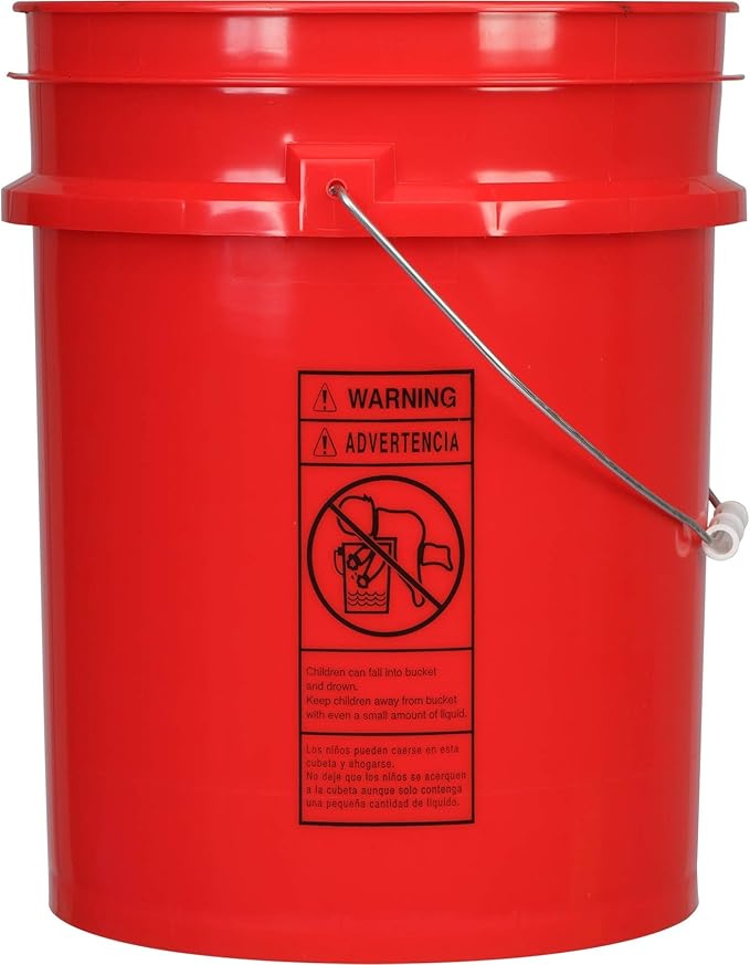 House Naturals 5 Gallon Food Grade BPA Free, Made in USA Plastic Bucket (3 Colors) with Air Tight Screw On lid, (Pack of 3)