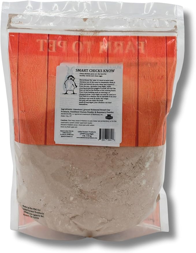 Coop-Right Chicken Coop Natural Poultry Dust Bath Nest Freshener Odor Eliminator | Redmond Clay, Earth Powder, Rosemary | 3 lb…