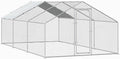 BOSSIN Large Metal Chicken Coop with Waterproof Cover, Poultry Cage Spire Shaped Coop, Walk-in and Heavy Duty Design, Chicken Run Duck House Resistant to Wind, rain, and UV Cover for Farm Yard Use