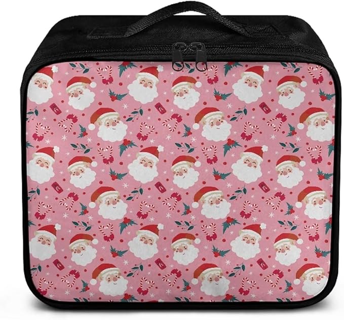 Rnyleeg Pink First Aid Kit Empty First Aid Bag for Home Christmas Santa Medical Kit for College Dorm Cute Portable Emergency Trauma Kit