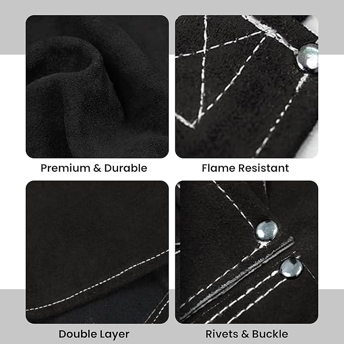 Leather Welding Work Apron with 9 Tool Pockets