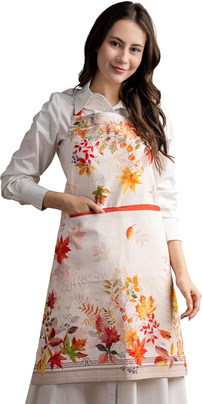Maison d' Hermine 100% Cotton Apron for women with Pocket Kitchen Chef Apron for Men Cooking Easter Decorations