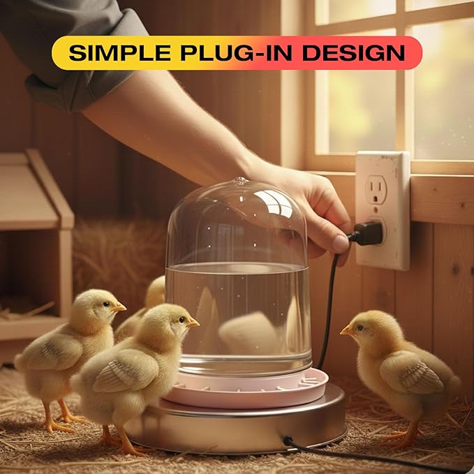 H&G lifestyles Chicken Water Heater, Heated Chicken Waterer,Poultry Water Heater for Winter, Compatible with 5 Gallons Chicken Waterer,13 Inches Stainless Steel Chicken Water Heater Base