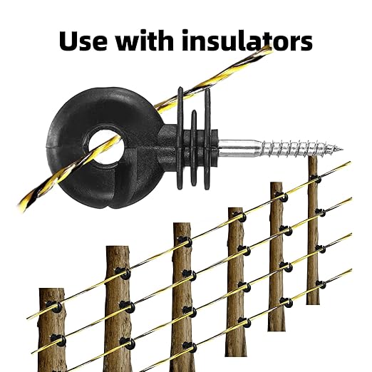 Electric Fence Polywire Upgraded 1722 Feet，525 Meter，6 Stainless Steel Strands for Reliable Conductivity and Rust Resistance，Portable Electric Fence Rope
