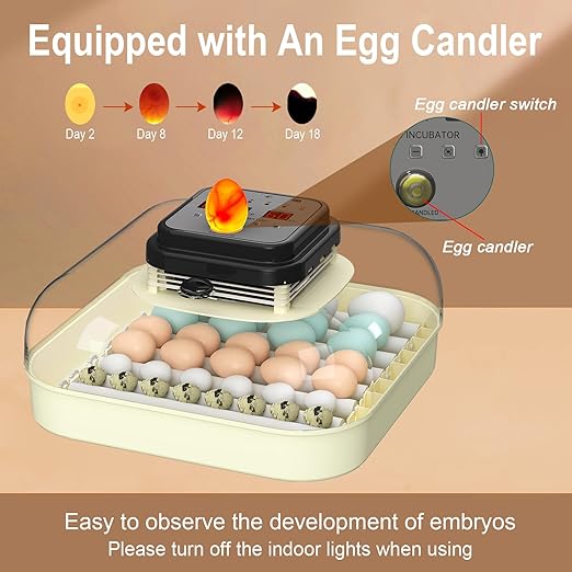 35 Eggs Incubators for Hatching Eggs,Egg Incubator with Automatic Egg Turning and Humidity Control,Chicken Egg Incubator with Egg Candler, Incubator for Chicken, Duck, Goose, Pigeon, Quail