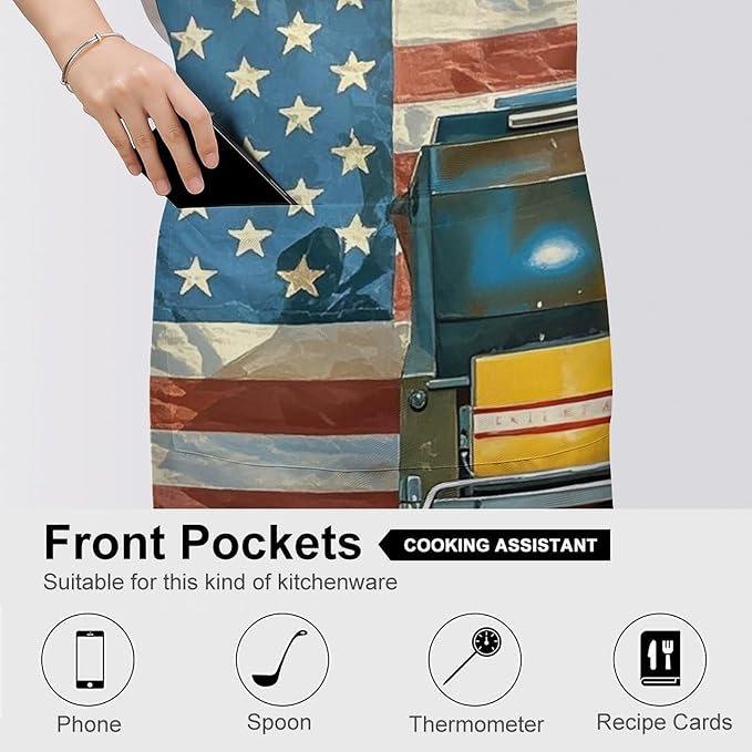 Waterproof Apron Adjustable Bib Aprons with Pockets Smiling Apron Kitchen Aprons for Women Men