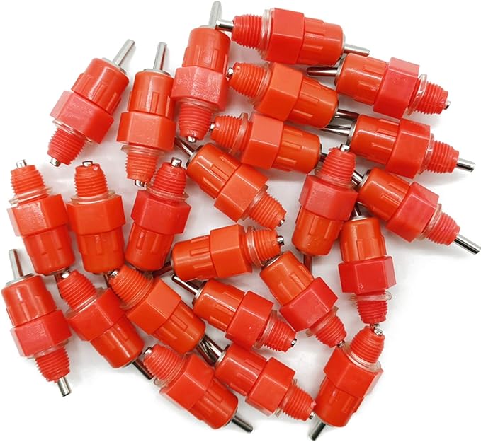 TIHOOD 30PCS Automatic Chicken Water Nipple Drinker Feeders Poultry Hen Screw Style