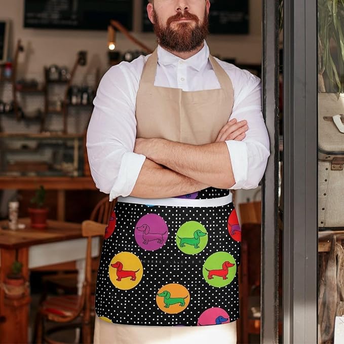 Half Apron with 3 Pockets Chef Cooking Kitchen Restaurant Aprons for Women Men