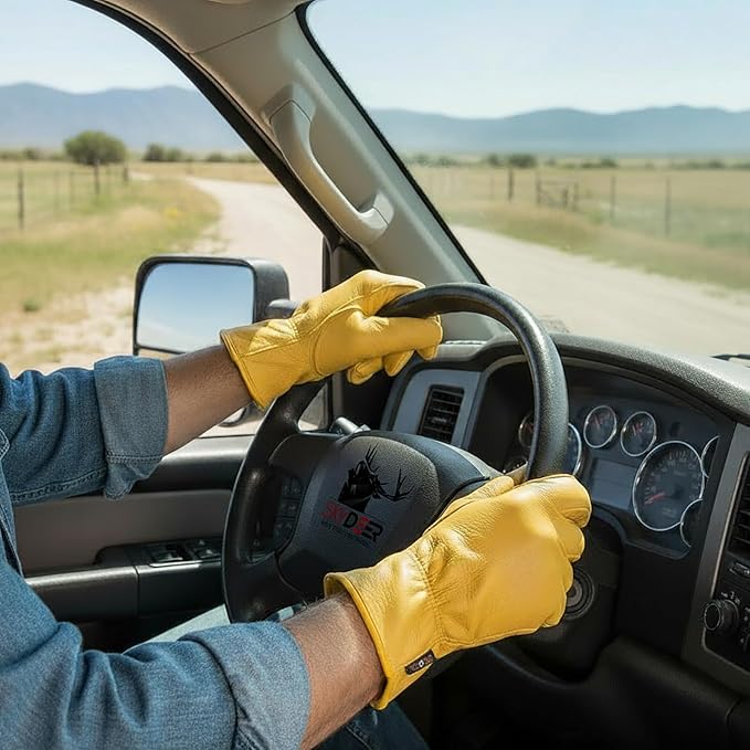 SKYDEER Full Grain Deerskin Leather Gloves for Men and Women, Extra Soft and Hands Protection, 3D Ergonomic Design (SD2210)