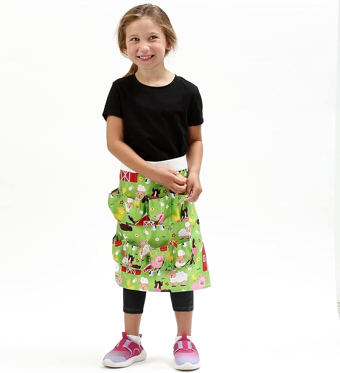 Plum Hill Kids Chicken Egg Collecting Apron with Pockets