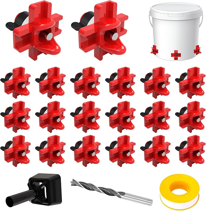 Horizontal Water Nipples Automatic Poultry Nipples for Chicken Waterer Kit Drinker with Drill Bit (10)