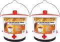 Farm Innovators 2 Pack Heated Chicken Waterer, Poultry Drinker Bucket, 2 Gallon