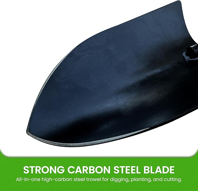 Garden Guru Heavy Duty Garden Trowel Hand Shovel for Gardening – Strong Carbon Steel Hand Trowel with Ergonomic Non-Slip Handle – Perfect for Digging, Planting, Transplanting, & Cutting Roots (4 Pack)