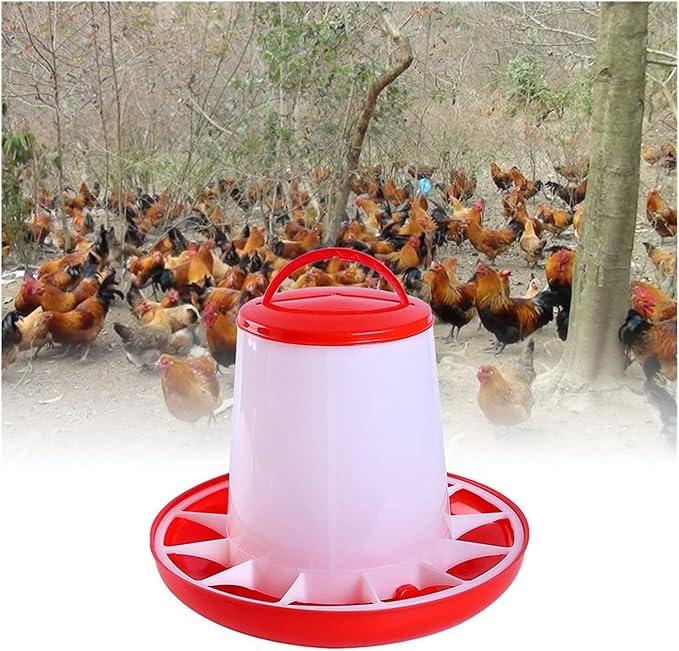 Automatic Hanging Chicken Feeder - 2kg/6kg/12kg/18kg Poultry Food Dispenser - Space Saving Design for Chickens, Ducks & Small Birds(12kg)