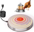 Chicken Water Heater for Winter, 110W Heated Poultry Waterer Base with Thermostat, 11 Inch Poultry Winter Deicer Heated Base with 9.8ft Power Cord (Silver)