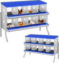 Metal Nesting Boxes for Chickens-8 Compartment Chicken Nesting Box for Laying Eggs, Wall Mountable Roll Away Laying Boxes for Hens and Chicken Coop