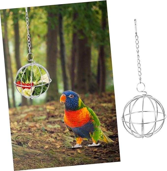 GALPADA 4pcs Stainless Steel Hanging Chicken Vegetable Feeder Shape Poultry Treat Holder for Hens Parrots and Animals Easy to Install Keeps Food Fresh