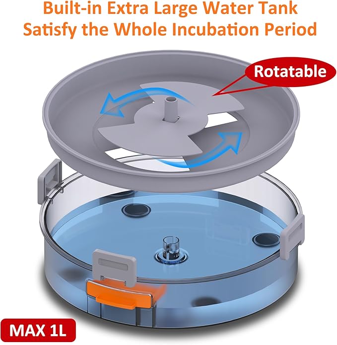 12 Incubators for Hatching Eggs, Egg Incubator with Automatic Egg Turning and Humidity Control, Intelligent Egg Incubator with Automatic Temp. Adjustment