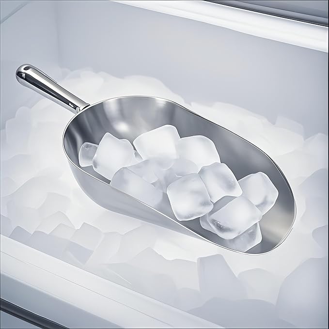 Heavy-Duty Cast Aluminum Kitchen Scoop - Rust-Proof, Ergonomic S-Handle Ice Cube Endurance Scoopfor Ice, Candy, Popcorn, Coffee Beans, Flour & Pet Food - Commercial-Grade Durable Design (S（5oz）)